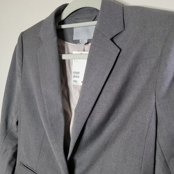 H&M Blazer Gray Size 6 Career Jacket Work - Picture 12 of 13